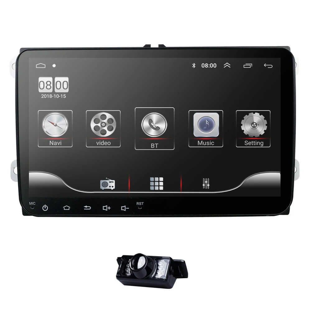 Автомобильный dvd-плеер для Seat Altea Leon Toledo volkswagen Passat Skoda серии gps стерео аудио навигация, Android 9,0 2 DIN Redio - Цвет: ADD CAM2