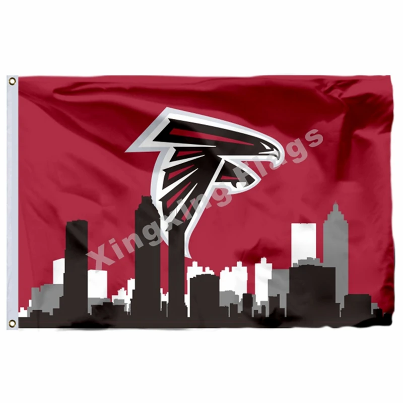 Флаг с надписью Atlanta Falcons, 3 фута x 5 футов, полиэстеровый флаг с надписью Atlanta Falcons, размер № 4, 90X150 см, пользовательский флаг