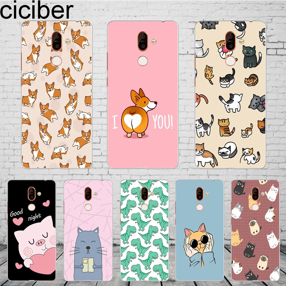 Чехол для телефона ciciber Cat Dog Corgi чехол Nokia 8 1 7 6 5 3 2 Plus 9 PureView X7 X6 X5 X3 ТПУ | Мобильные