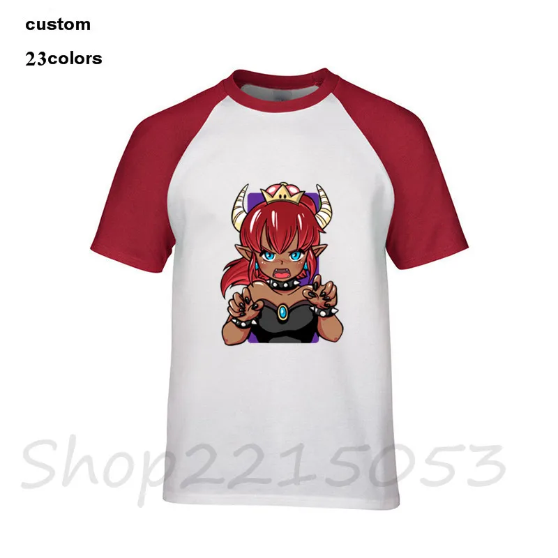

2019 summer top Bowsette red hair bowser princess head meme internet Men funny game tshirts gothic t-shirts male ahegao t shirts