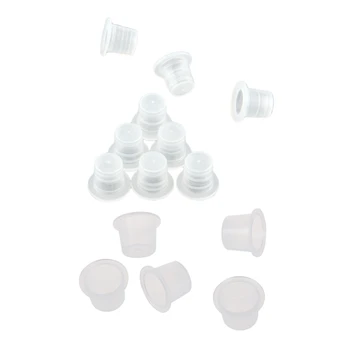 

400 Pcs Ink Cups: 200 Plastic Medium Tattoo Ink Cups Caps Holder Supplies & 200 Plastic Small Tattoo Ink Cups