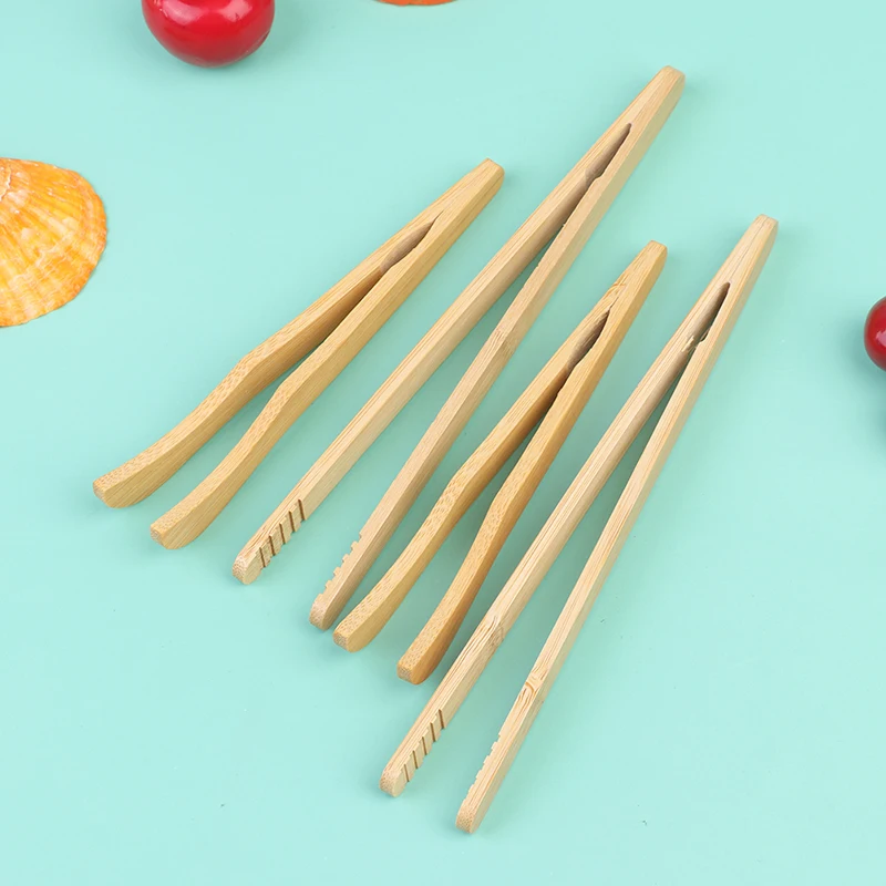 1Pcs/4pcs Bamboo Teaware Tea Clips Wood Toast Tong Wooden Toaster Bagel Bacon Squeezer Sugar Ice Tea Tongs food tongs