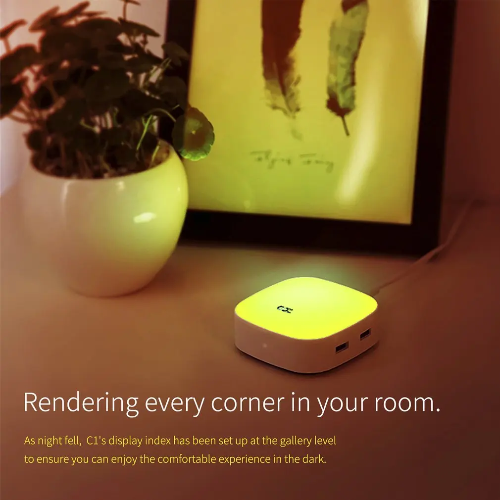 SZ Smart Ambilight зарядное устройство управление жестами Красочный Светодиодный свет 4 USB быстрое зарядное устройство светодиодный перезаряжаемый ночник
