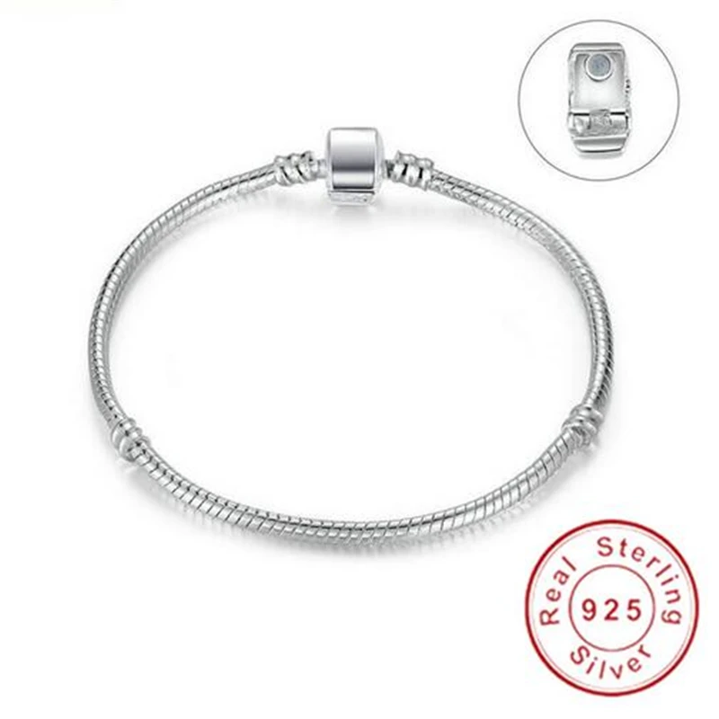 style 8 10 стилей, ручная работа,, 925 серебро, в форме сердца, цепочка-змейка, очаровательный браслет для женщин, брендовый браслет, сделай сам, ювелирное изделие, подарок - Окраска металла: style 8
