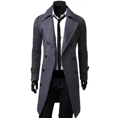 Модный бренд, осенняя куртка, высокое качество, длинный плащ для мужчин, тонкое черное пальто для мужчин, хаки Пальто, ветровка