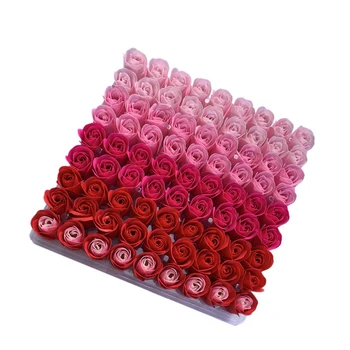 

81Pcs Color Mixing Rose Bath Body Flower Floral Soap Scented Rose Flower DIY Gifts for Valentine's Day Wedding Party 2