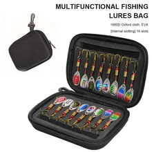 16Pcs Fishing Spoon Lures Spinners Baits Spoon Set with Tackle Bag Trout Bass Salmon Pike Walleye Fishing Tackle Sets
