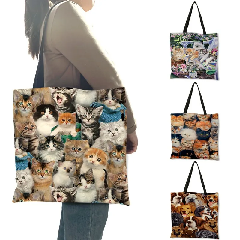 Уникальная льняная Экологически чистая Ручная Сумка Bolso Femenino многоразовая