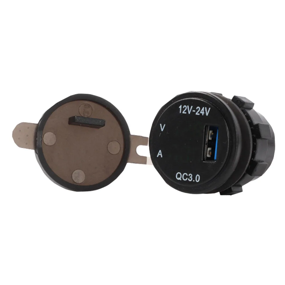 USB 차량용 충전기 소켓 듀얼 3.0 포트, 고속 충전 12V, 24V 자동차 어댑터, LED 디지털 전압계 터치 스위치, 마린 보트용