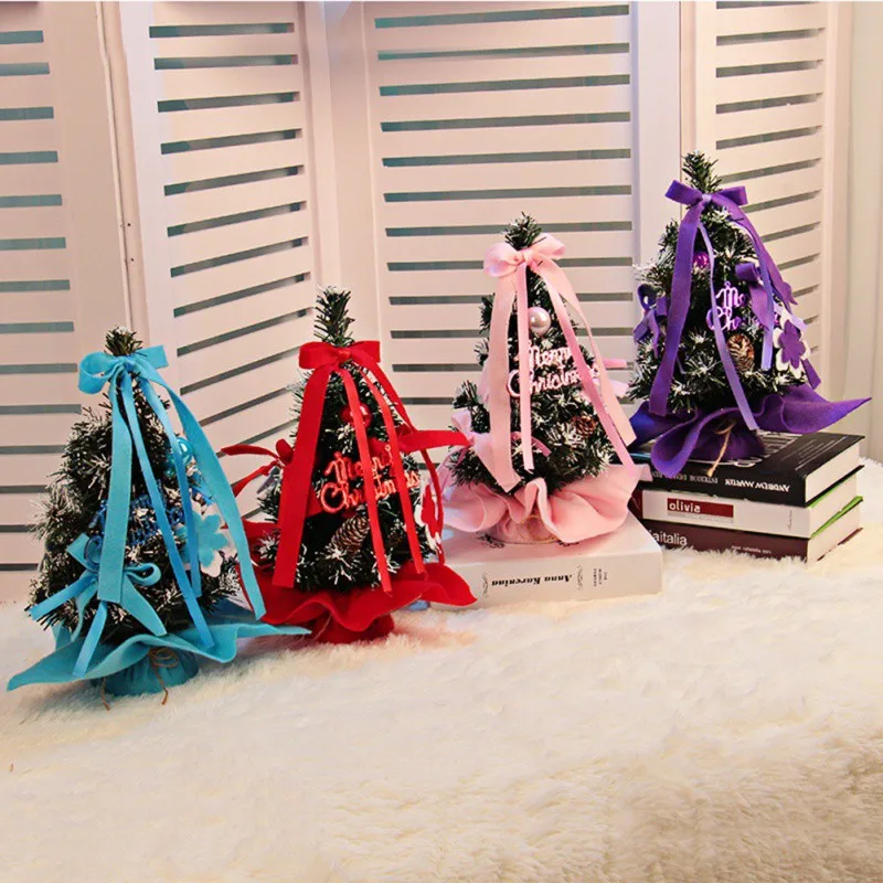 

Mini Christmas Tree Artificial Christmas Mini Ornaments Festival Table Miniature Ornament Home Decoration New Year Holiday Decor
