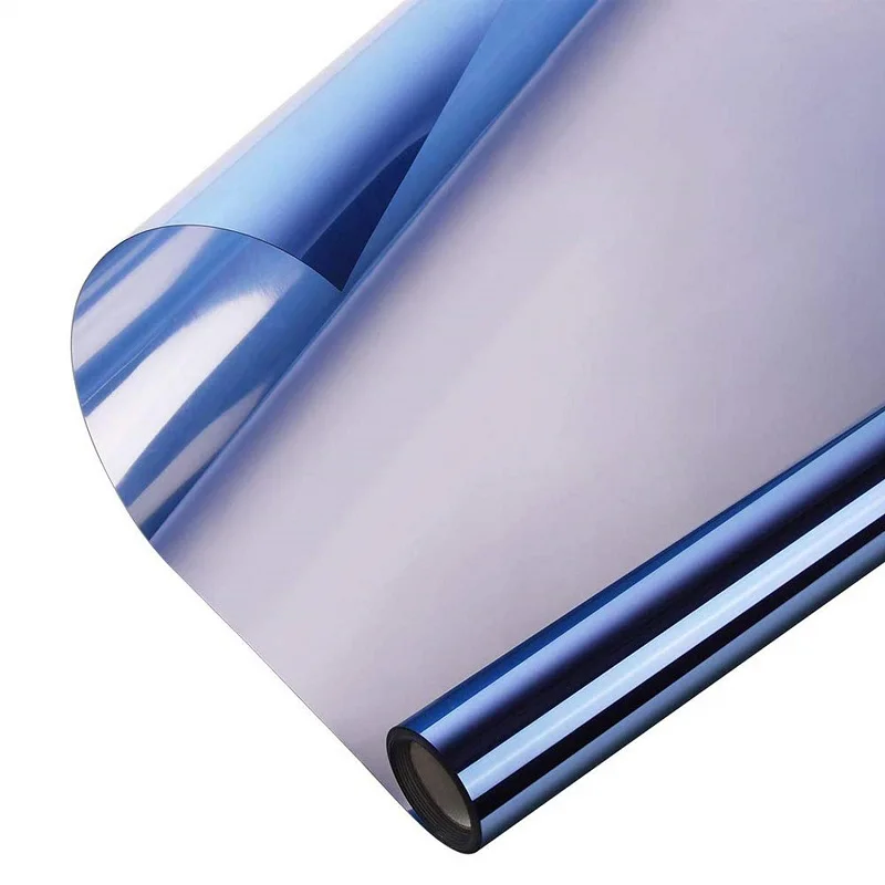 Dark Blue Silver 50 см х 8 м солнцезащитное стекло самоклеящаяся Взрывозащищенная дневная Защита от солнца Блокировка Анти-УФ пятнистая фольга для оконных дверей - Цвет: Dark Blue Silver