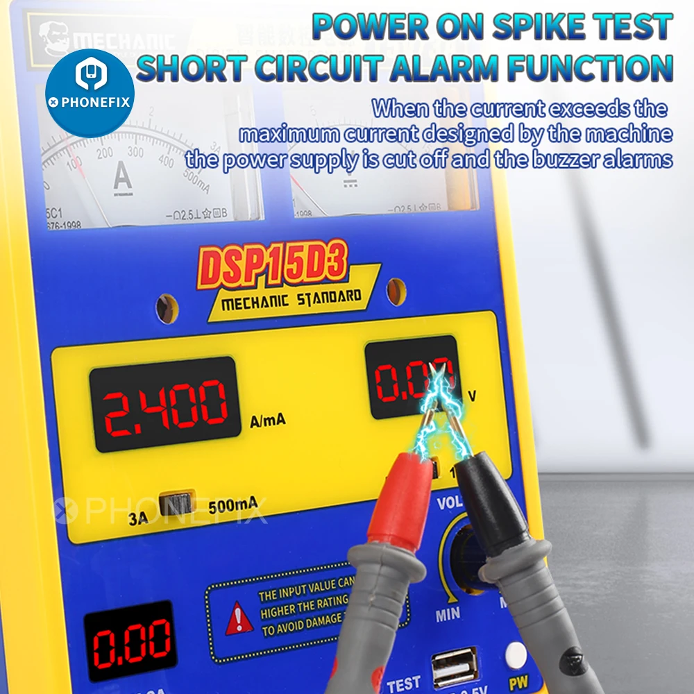 mechanic dc regulated power supply DSP15D3 15D5 15V 5A Digital Smart  Power Supply Station 220v 110v For Mobile Phone Repair