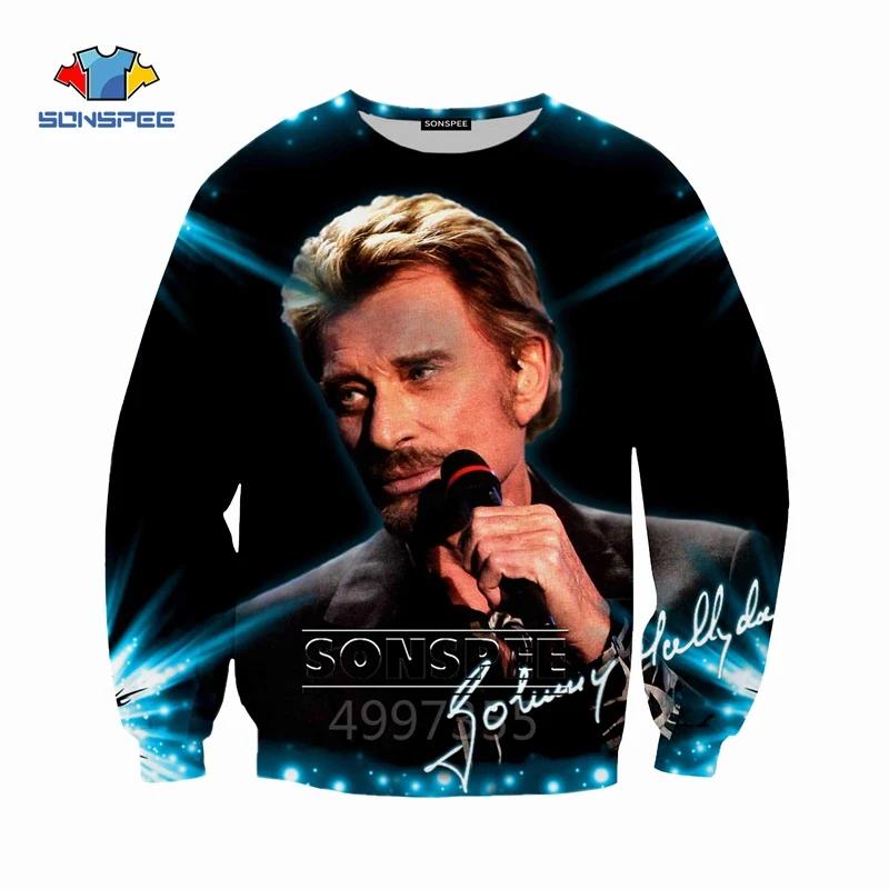 8 SONSPEE Johnny Hallyday Harajuku/Детские толстовки с 3D принтом детская одежда для мальчиков и девочек-подростков Топы, пуловер с длинными рукавами SW125 - Цвет: 8