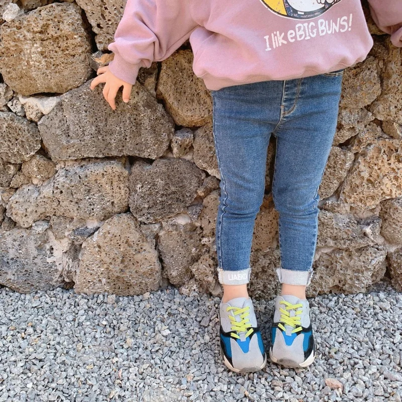 little girls jeans korea fashion tights trousers pencil pants spring and autumn children's clothing costume size 90-130