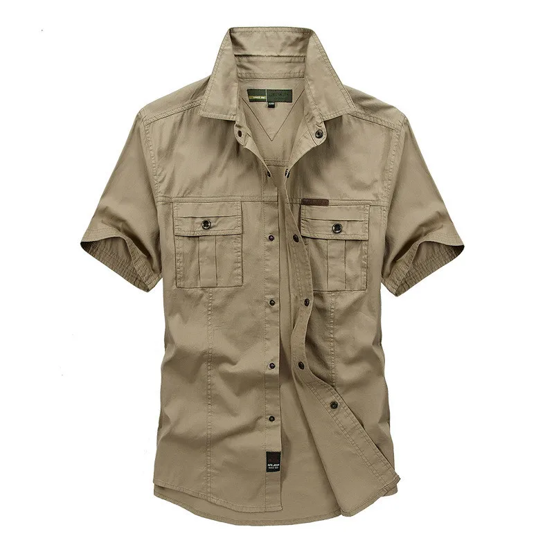 2020 Summer Shirt Men Solid Color Short Sleeve Pure Cotton Men Shirt Big Size 5XL Camisa Masculina Military Casual Mens Shirts 2020 Summer Shirt Men Solid Color Short Sleeve Pure Cotton Men Shirt Big Size 5XL Camisa Masculina Military Casual Mens Shirts