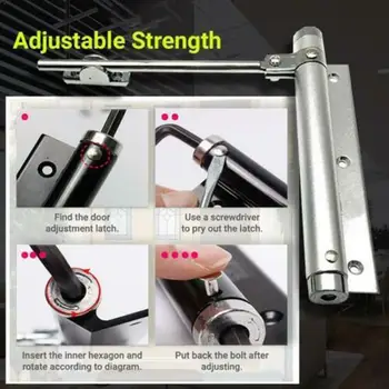 

Hydraulic Damping Buffer Door Closer Automatic Hinged Spring Open Blind Door Closure Left Self-Left Door H5W9