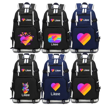

Likee Capacity Backpack For Teenage USB Charging LIKEE App Laptop School Bags For Boys Girls 2020 Russian Styles Zipper Mochila