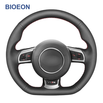 

Black PU Artificial Leather Steering Wheel Covers for Audi TT RS (8J) 2009-2014 RS 3 (8P) Sportback 2011-2013 RS 6 (C6) Avant