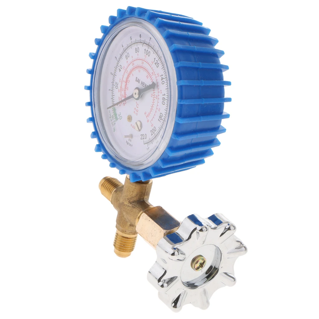 3-Way Gauge Vacuum Pressure Test Gauge for R22/R12/RS02, Replacement Refrigeration System Testing Gauge