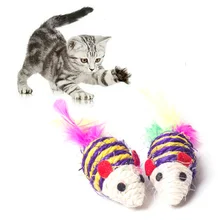 2 шт., мини-мышь, кошка с царапинами, игрушки для укуса, игрушечная мышь, кошка, интерактивные игрушки, мыши, играющие игрушки для кошек с красочным пером