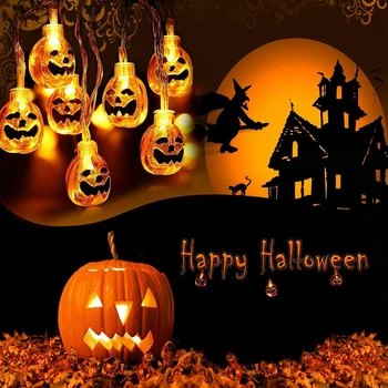 

Halloween 3D Pumpkin LED String Lights 1.5M/2.5M/5M DIY Halloween Lantern Mpow Fairy String Lights for Halloween Festival Party