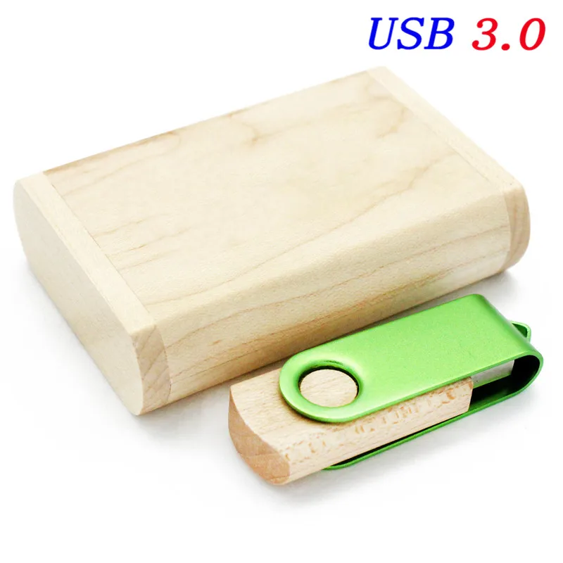 JASTER USB 3,0 деревянный металлический вращающийся USB с коробкой usb флеш-накопитель карта памяти 4 ГБ 8 ГБ 16 ГБ 32 ГБ логотип для фотографии - Цвет: F
