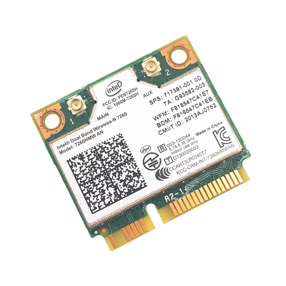 Для двухдиапазонной беспроводной N 7260HMWAN AN Intel 7260 7260HMW Wifi Bluetooth 4,0 карта для ноутбука