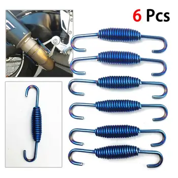 

6pcs 60mm Universal Motorcycle Exhaust System Springs Fully Rotatable Stainless Steel Springs Hooks