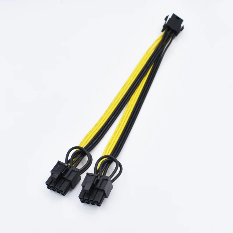 10 шт./лот бесплатная доставка 6 контактный PCI E до 2*8(6 + 2) сплиттер удлинитель 18AWG