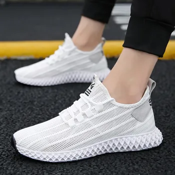 

Summer Flyknit Hollowing Out Breathable Lightweight Casual Shoes Men Lace Up Comfortable Sneakers Tenis Zapatillas De Deporte