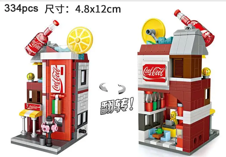 LOZ Mini Blocks City View Scene Coffee Shop Retail Store Architectures Models& Building Quiz Christmas Toy for Children