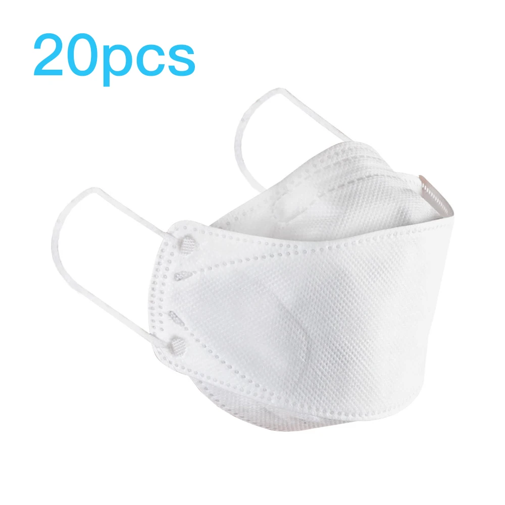 

20pcs KF94 Face Masks 4 Layer Non-woven Filtration Anti Dust Anti-fog Mouth Nose Mask Breathable Face Cover Protective Masks