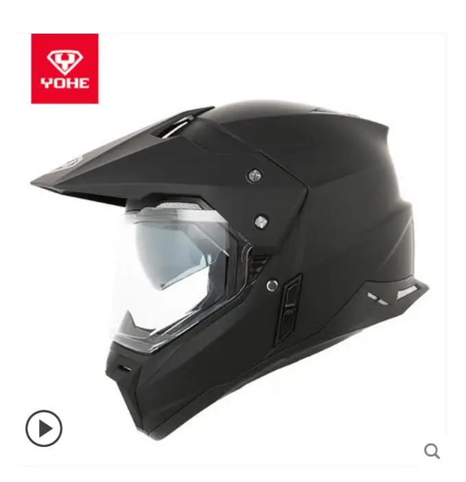 Мода YOHE шлем для беговых мотоциклов YH-628A шапки для мотокросса ABS двойные линзы внедорожные мотоциклетные шлемы - Цвет: Matte black