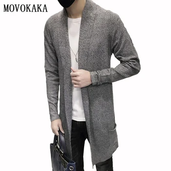 

New Fashion Brand Cardigan Sweater Men Slim Fit Cardigan Men Knitted Sweater Male Casual Cardigan Sweaters For Men Black Sweater