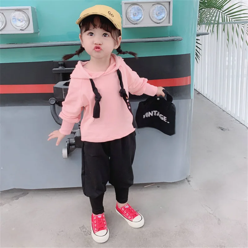 

Boys And Girls Suits Hooded Webbing Hoodie And Ankle Banded Pants 19 Autumn Clothing New Style Childrenswear 2-6-Year-Old