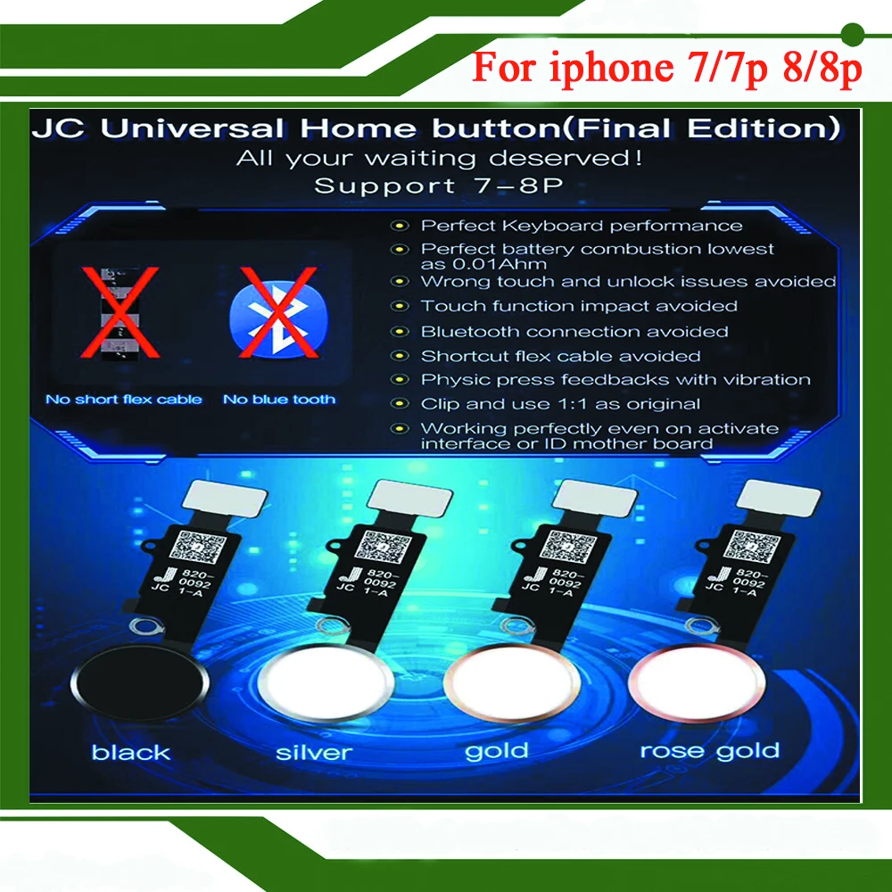 

For iphone 7 7plus 8 8plus JC YF HX Final edition Universal home button return button screen shot Capture function No touch ID