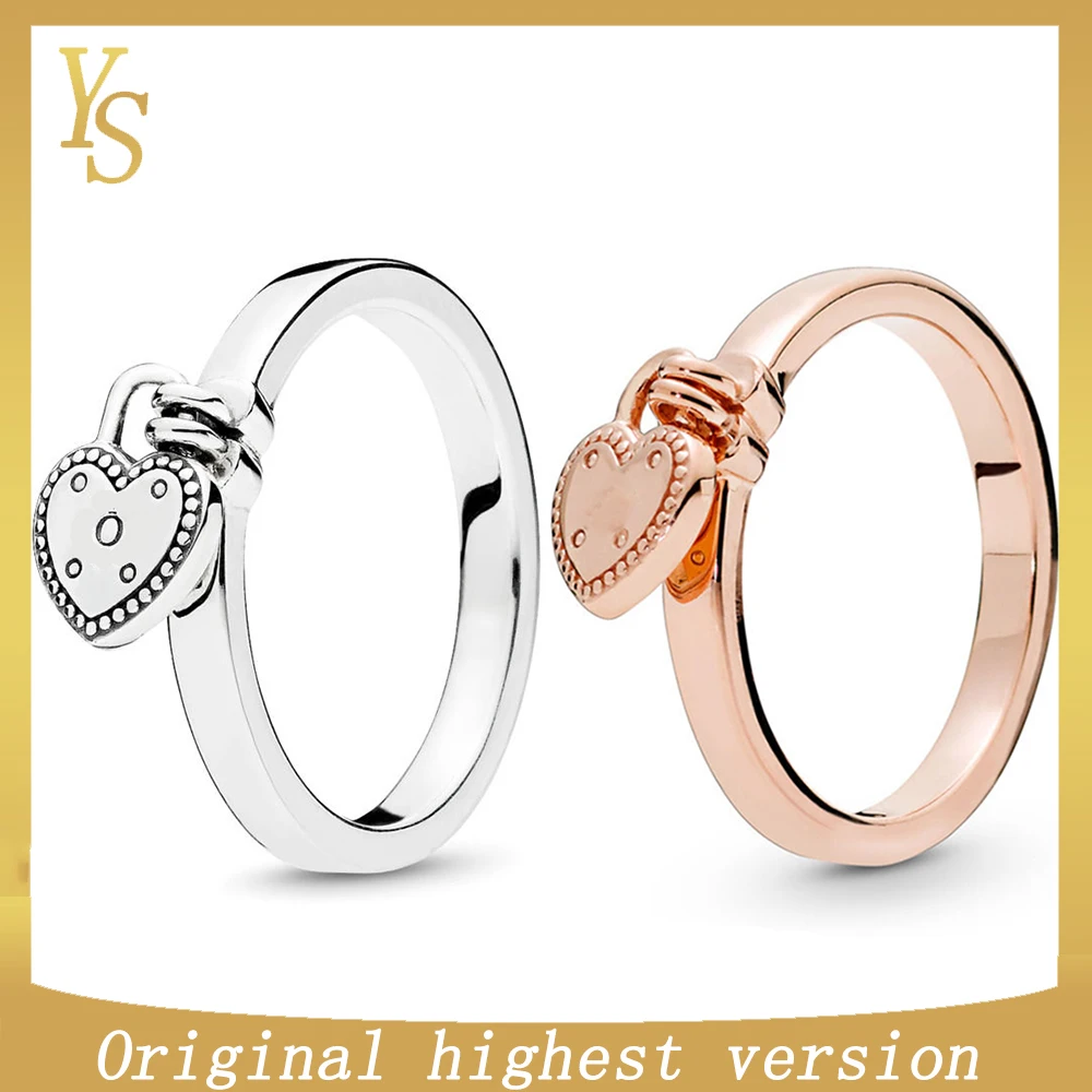 

YS Ring 100% Sterling Silver Top Edition Original Glossy Heart Shaped Print Ring Fashion