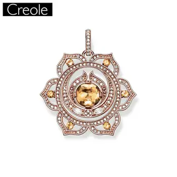 

Pendant SPLENIC CHAKRA 925 Sterling Silver For Women Girls Bohemia Jewelry Gift Europe Style Lucky Pendant Fit Link Necklace