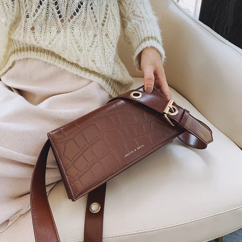 

Retro Women Handbag Female 2019 Autumn New Alligator Stone Pattern Small Square Shoulder Bag Brand Designer Luxury Messenger Bag