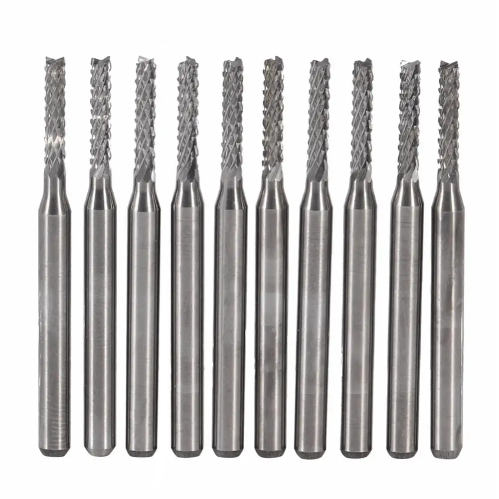 

10Pcs 3.175mm 1/8inch Shank Corn Mill Cutter CNC Engraving Bit Woodworking Tool