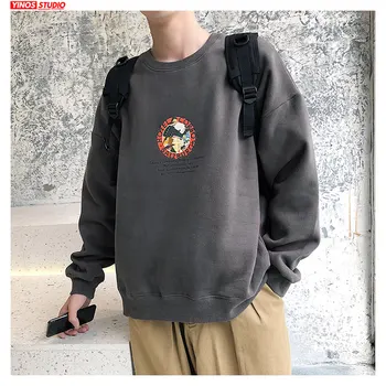 

Dropshipping Mens Causal Streetwear Sweatshirt Spring Fashion Male Loose Hoodies Baggy Print Pullover