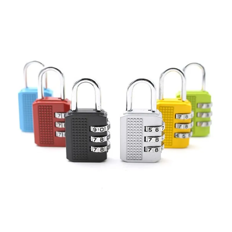 

26x11x54mm 3 Dial Digit Combination Lock Weatherproof Security Padlock Outdoor Gym Safely Code Lock Black