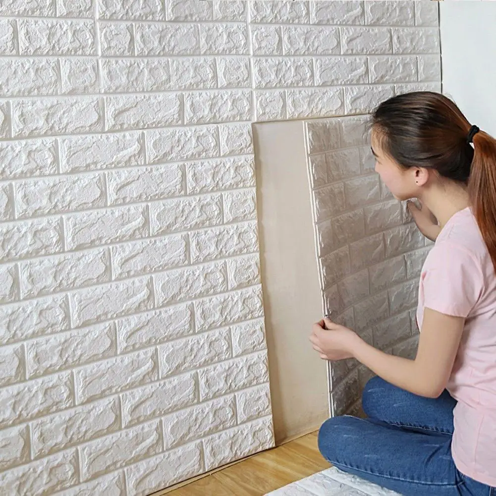 DIY 3D Кирпич ПЭ Пена наклейки на стену панели комнаты наклейка каменное украшение