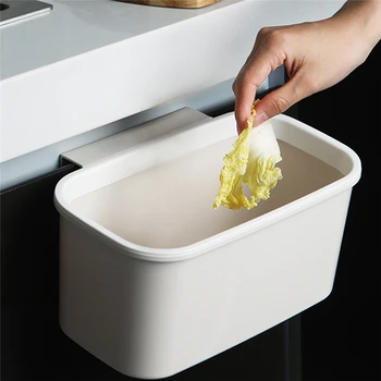

Kitchen Wall Mounted Trash Can Garbage Box Dust Bin Cabinet Door Hanging Storage Box Debris Box Trash Bin Dustbin Gathering J50
