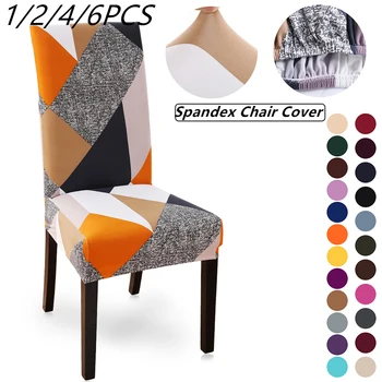 

New 1/2/4/6pcs Solid Color Chair Cover Spandex Stretch Elastic Slipcovers Chair Covers For Kitchen Dining Room Wedding Banquet