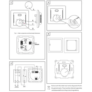 

Floor Electric Heating Room Thermostat 16A AC220~230V Temperature Controller 86 A0NC