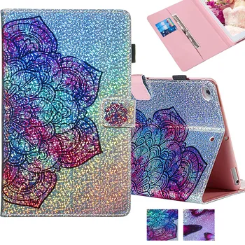 

Case For Amazon Fire HD 10 2017 Bling Flower PU Leather Auto Wake/Sleep Stand Flip Smart Cover Folio Tablet Cases Shockproof