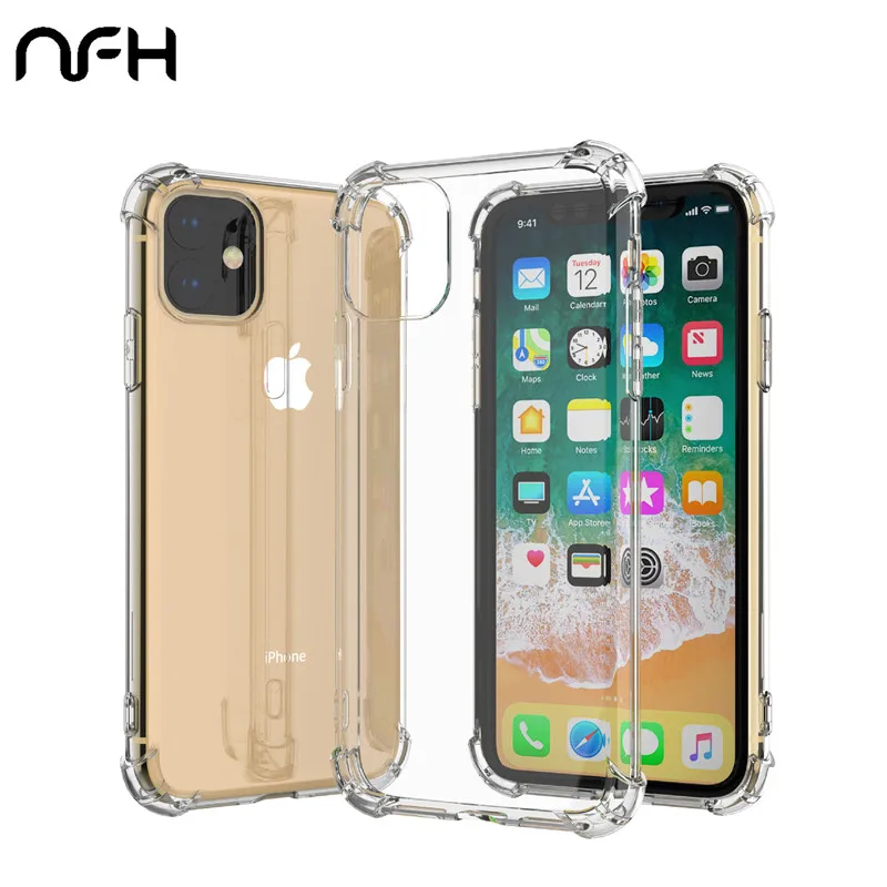 

Luxury Airbag Soft TPU Phone Case For iPhone 11 Pro Max Silicone Clear Cover for iPhone XS Max 5 5s SE 6 6S 7 8 Plus X XR Funda