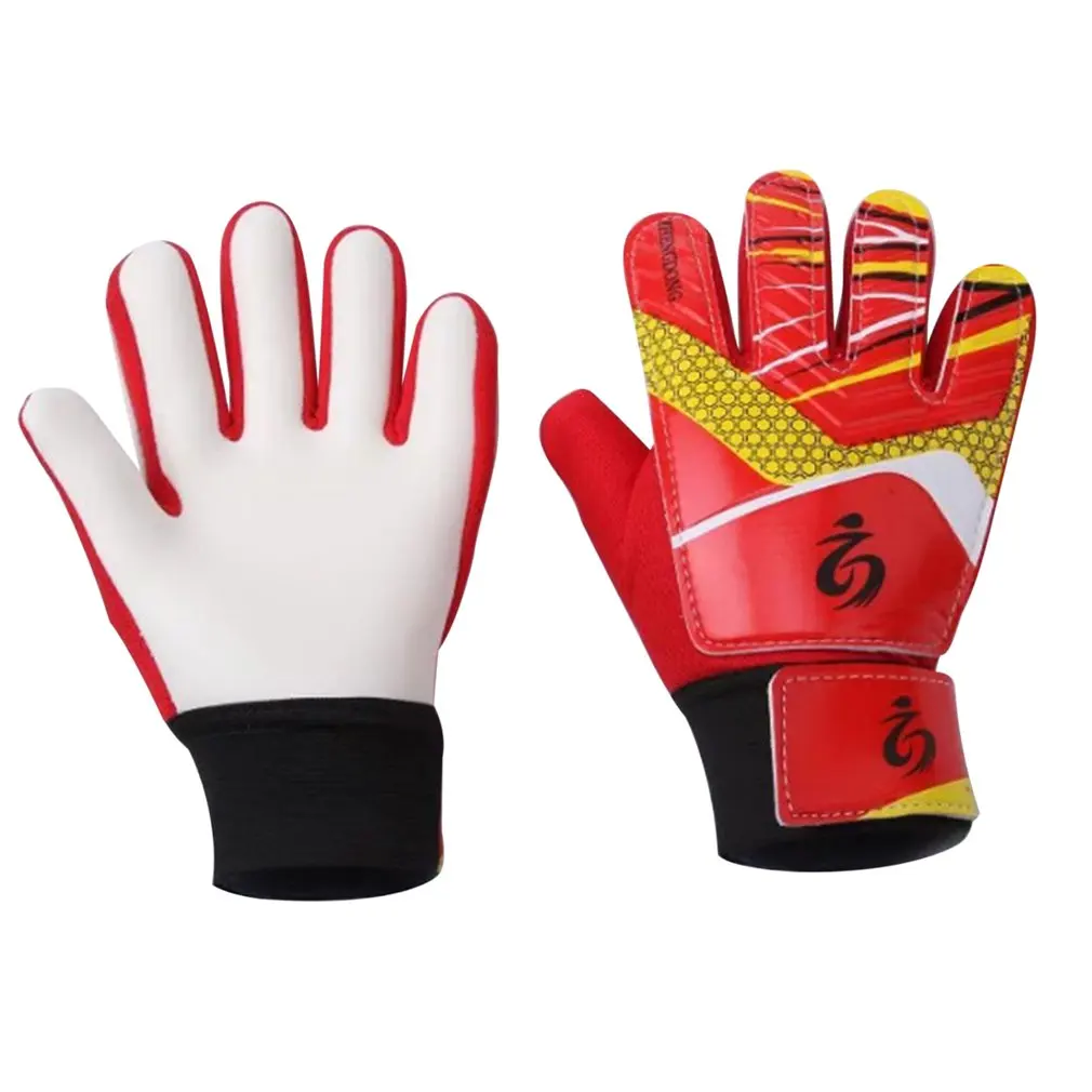 Утолщенные Нескользящие резиновые футбольные вратарские перчатки, Вратарские детские футбольные защитные перчатки для пальцев