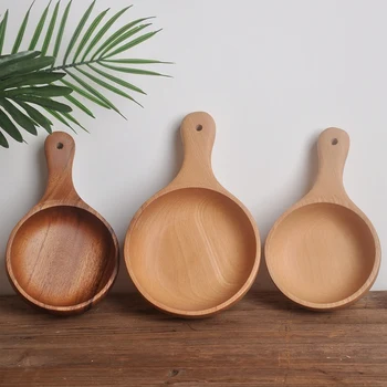 

Wooden Bowl Pizza Storage Pot Soup Kimchi Salad Tableware Kitchen